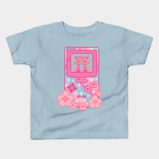 Cherry Blossom Handheld Pixel Art Kids T-Shirt